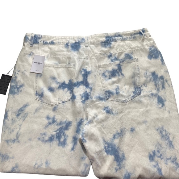 Forever 21 Cloudy Sky While Blue Wash Denim Hi-Rise Straight Jogger Jean 3XL NWT - Picture 9 of 12